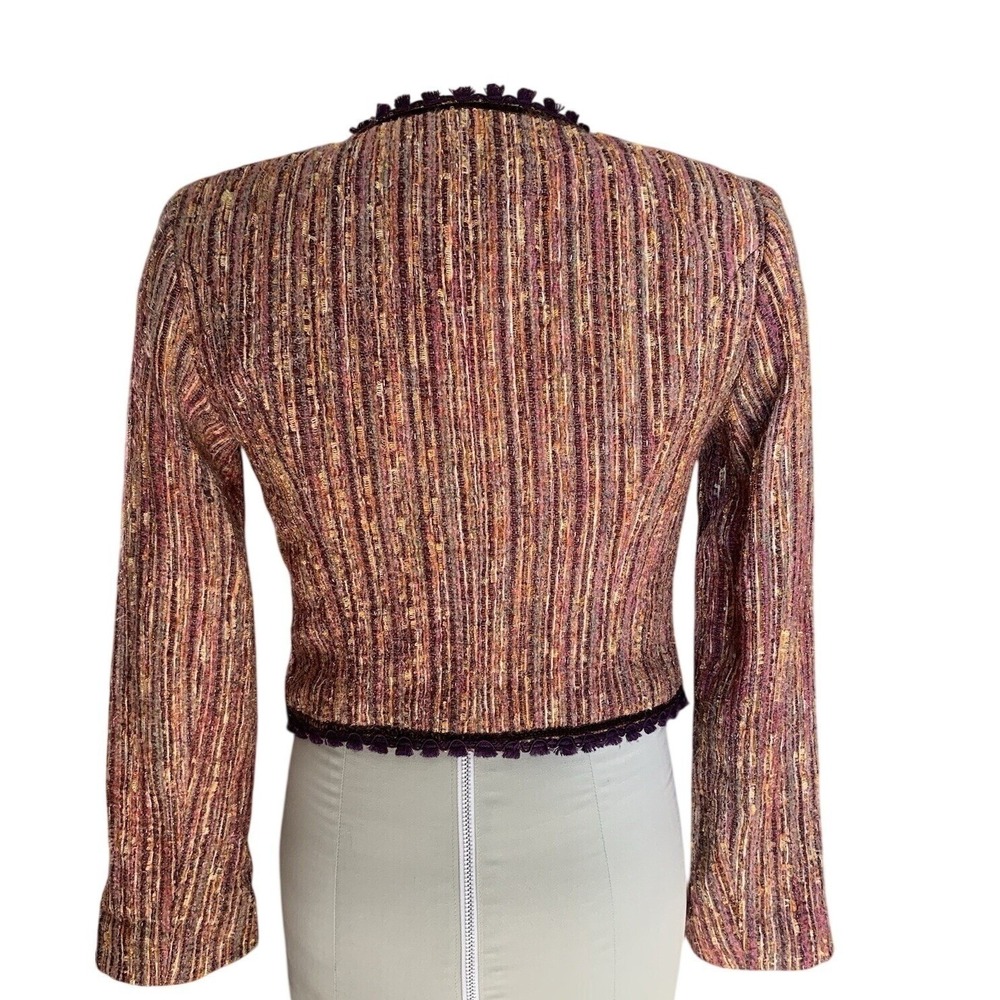 $345 Cynthia Steffe Brown/Purple Cropped Blazer, Size 2, NWT - Picture 7 of 9